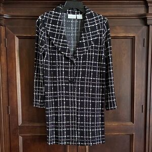 Worthington Black Blazer with White Grid Plaid